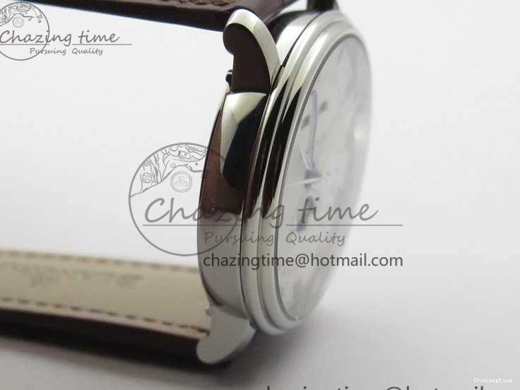 0302 Villeret 6654 SS Complicated Function OMF 1:1 Best Edition White Dial on Brown Leather Strap A6654 V Popular 7904